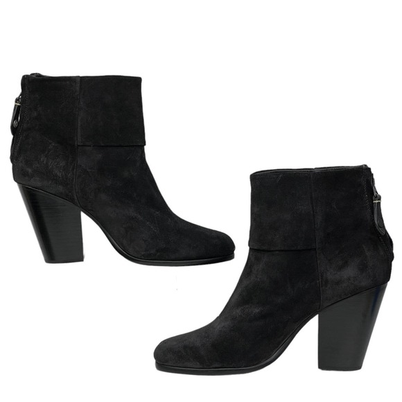 Rag & Bone Womens Newbury Classic Black Suede Back Zip Ankle Booties Size 11 - Picture 3 of 9